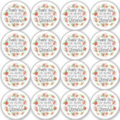 Floral Hartelijk dank voor Kerstmis Poinsettias Bu Sticker (Voorkant)