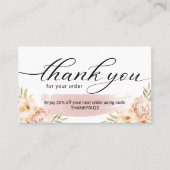  Floral Hartelijk dank voor uw bestelling Visitekaartje (Voorkant)