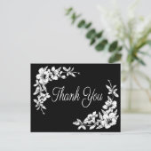 Floral Hartelijk dank voor uw zwarte & witte vent Briefkaart (Staand voorkant)
