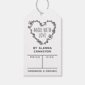 Floral hartslag gemaakt met liefdesprijs cadeaulabel (Voorkant)