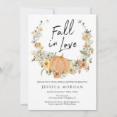 Floral Harvest Pumpkin Herfst in Love Vrijgezellen Kaart (Voorkant)