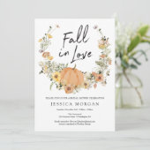 Floral Harvest Pumpkin Herfst in Love Vrijgezellen Kaart (Staand voorkant)