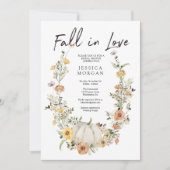 Floral Harvest Pumpkin Herfst in Love Vrijgezellen Kaart (Voorkant)