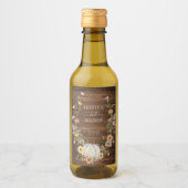 Floral Harvest Pumpkin Wedding Favor Wine Label Wijn Etiket (Voorkant)