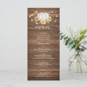 Floral Harvest Pumpkin Wedding Menus Menu (Staand voorkant)