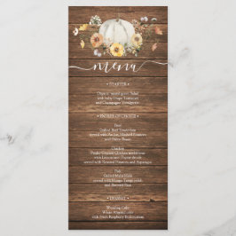 Floral Harvest Pumpkin Wedding Menus Menu