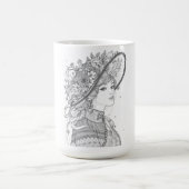 Floral Hat Lady Fine Art Ceramic Mug Koffiemok (Center)