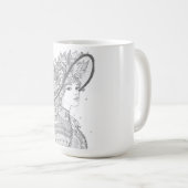 Floral Hat Lady Fine Art Ceramic Mug Koffiemok (Voorkant rechts)