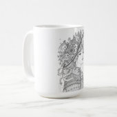 Floral Hat Lady Fine Art Ceramic Mug Koffiemok (Voorkant links)