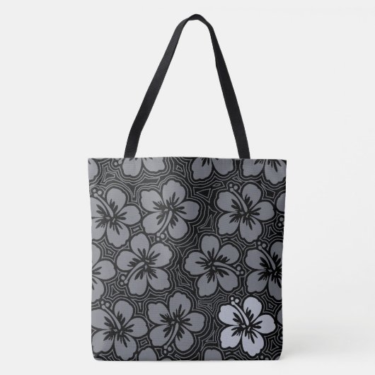 Floral Hawaiian Accent Hibiscus Beach Bag Tote Bag (Voorkant)