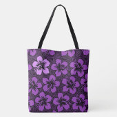 Floral Hawaiian Accent Hibiscus Beach Bag Tote Bag (Achterkant)