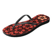 Floral Hawaiian Accent Hibiscus Pinstriped Teenslippers (Schuin)
