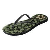 Floral Hawaiian Accent Hibiscus Pinstriped Teenslippers (Schuin)