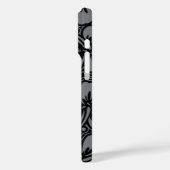 Floral Hawaiian Hibiscus Pinstriped Gray Case-Mate iPhone Case (Achterkant / Links)