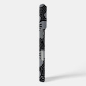 Floral Hawaiian Hibiscus Pinstriped Gray Case-Mate iPhone Case (Achterkant / Rechts)