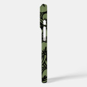 Floral Hawaiian Hibiscus Pinstriped Olive Case-Mate iPhone Case (Achterkant / Links)