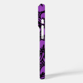 Floral Hawaiian Hibiscus Pinstriped Paars Case-Mate iPhone Case (Achterkant / Links)