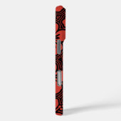 Floral Hawaiian Red Hibiscus Pinstriped Case-Mate iPhone Case (Achterkant / Rechts)