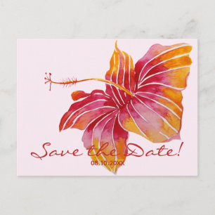 Floral Hawaiian Save the Date Wedding Briefkaart