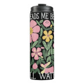 Floral He Leads Me Beside Still Waters Thermosbeker (Voorkant)