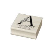 Floral Head Letter - A - Retouradres Monogram Rubberstempel (Stempel)