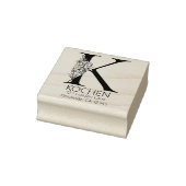 Floral Head Letter - K - Return Address Monogram Rubberstempel (Stempel)