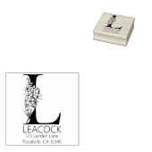 Floral Head Letter - L - Return Address Monogram Rubberstempel (Gestempeld)