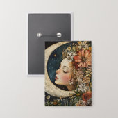 Floral Headdress & Crescent Moon 2 Button (Voorkant / Achterkant)