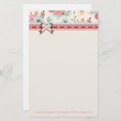  Floral Header Aangepaste schrijfbenodigdheden Briefpapier (Voorkant / Achterkant)