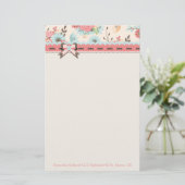  Floral Header Aangepaste schrijfbenodigdheden Briefpapier (Staand voorkant)