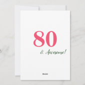 Floral Heart 80th Birthday Kaart voor vrouwen (Achterkant)