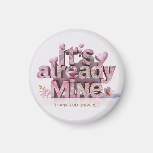 *~* Floral Heart AP85 Law Attractie Manifesteren Magneet (Voorkant)