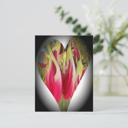 Floral Heart Art Print Briefkaart (Staand voorkant)