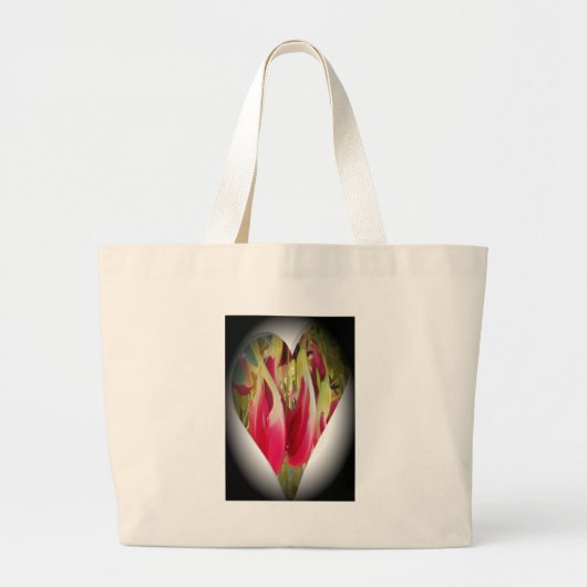 Floral Heart Art Print Grote Tote Bag (Voorkant)