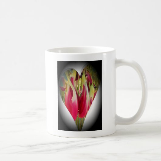 Floral Heart Art Print Koffiemok (Rechts)