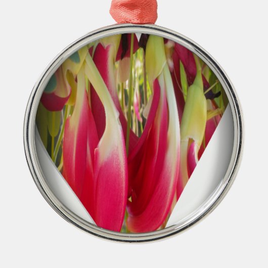 Floral Heart Art Print Metalen Ornament (Voorkant)