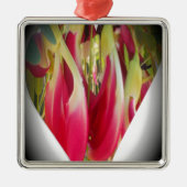 Floral Heart Art Print Metalen Ornament (Voorkant)