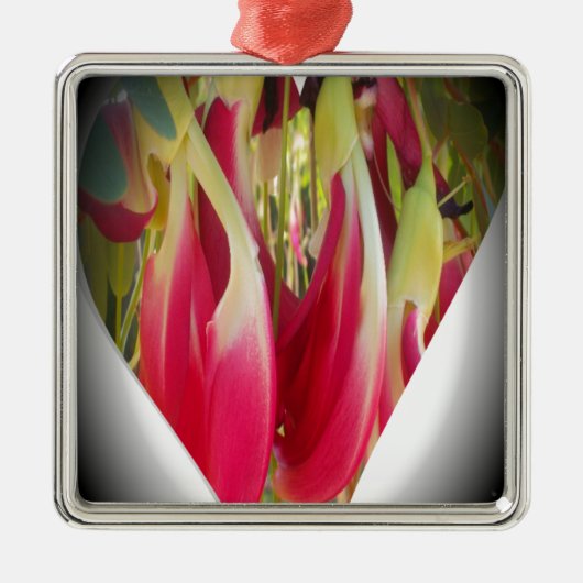 Floral Heart Art Print Metalen Ornament (Voorkant)