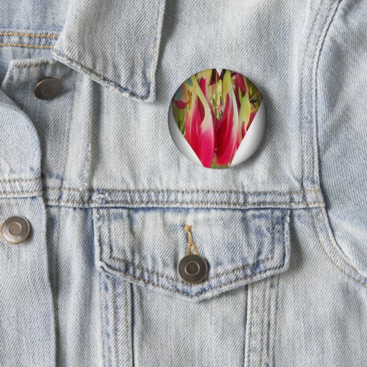 Floral Heart Art Print Ronde Button 5,7 Cm (In situ)