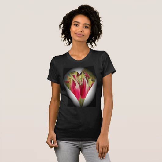 Floral Heart Art Print T-shirt (Voorkant volledig)