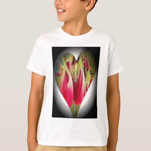 Floral Heart Art Print T-shirt (Voorkant)