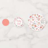 Floral Heart Baby Girl Table Confetti (Voorkanten)