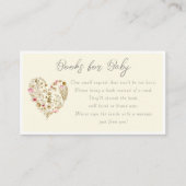 Floral Heart Baby In Bloom Boeken voor Baby Informatiekaartje (Voorkant)