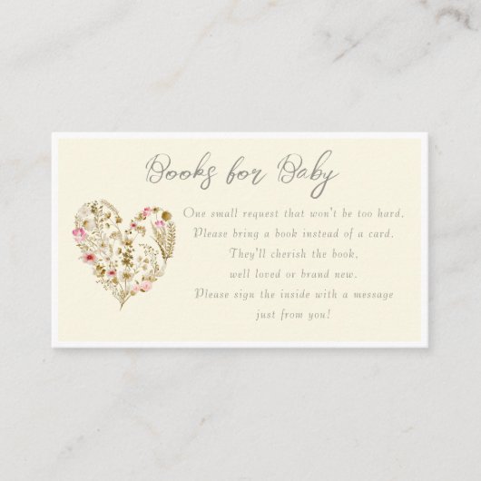 Floral Heart Baby In Bloom Boeken voor Baby Informatiekaartje (Voorkant)