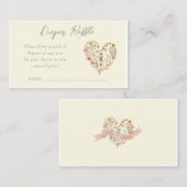 Floral Heart Baby in Bloom Luier Raffle Informatiekaartje (Voorkant / Achterkant)