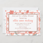 Floral Heart Baby shower Kaart (Voorkant)