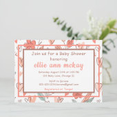 Floral Heart Baby shower Kaart (Staand voorkant)
