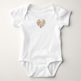 Floral Heart Baby shower Sweet Pink Mom Love Romper