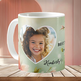 Floral Heart Best Mom Ever Photo Mug Koffiemok