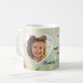 Floral Heart Best Mom Ever Photo Mug Koffiemok (Voorkant links)